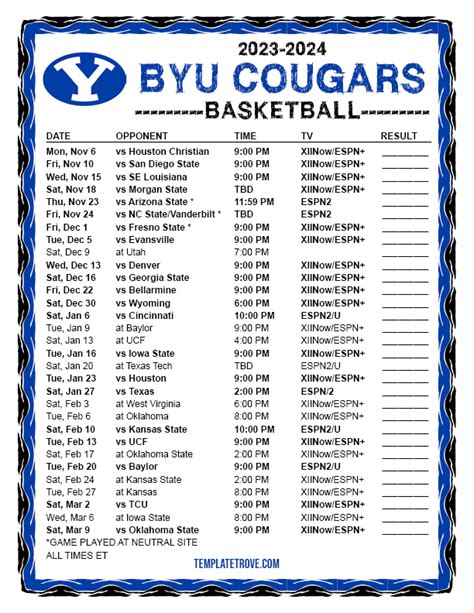 Byu Sports Schedule 2024 - Faith Kristy