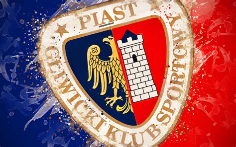 Download wallpapers Piast Gliwice, 4k, paint art, logo, creative, Polish football team ...