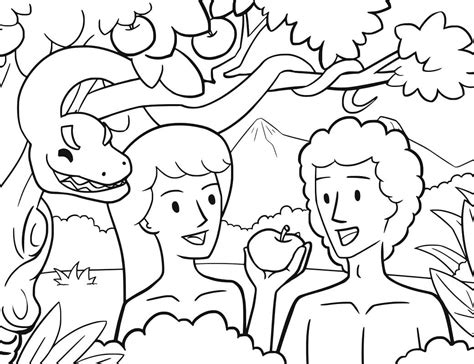 Coloring Page Adam And Eve Sin