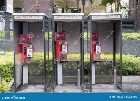 Classic Payphone Booth at Downtown in Singapore Editorial Image - Image of asia, ancient: 245127560