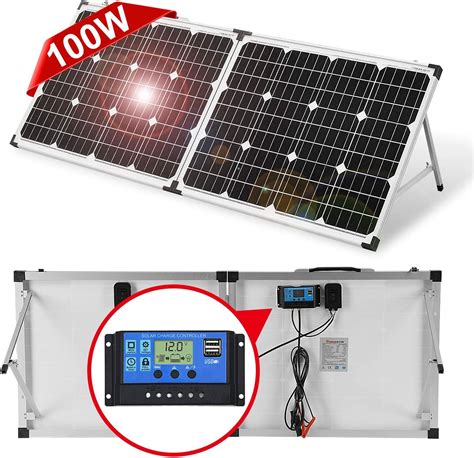 DOKIO 100w(50x2) 12v Monocrystalline Foldable solar panel: Amazon.co.uk: Garden & Outdoors