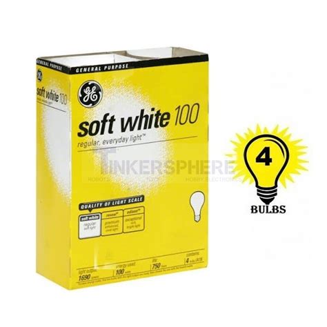 $9.99 - GE Soft White Light Bulb 100W 4 pack - Tinkersphere