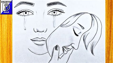 How To Draw A Crying Girl Pencil Sketch Drawing Easy Girl Drawing | vlr.eng.br