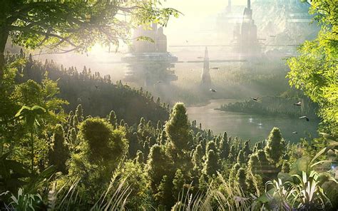 Art, CG, cities, digital, fantasy, fi, forest, Futuristic, Jungle, landscapes, HD wallpaper ...