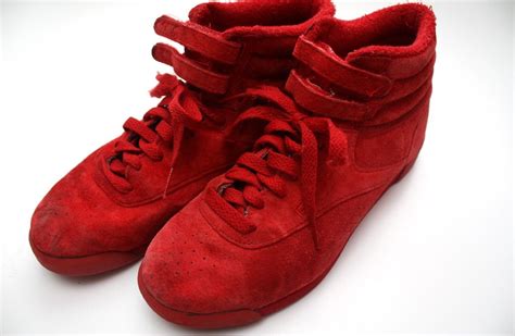 Vintage Freestyle Reebok High Top Sneakers Shoes Red Size 9