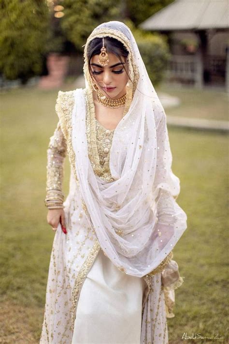 White Long Nikkah Dress, Abida Dada inspired in 2021 | Bridal dresses ...