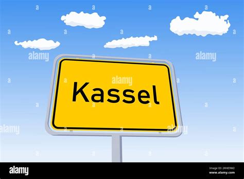 Kassel city sign in Germany. City name welcome road sign vector illustration Stock Vector Image ...