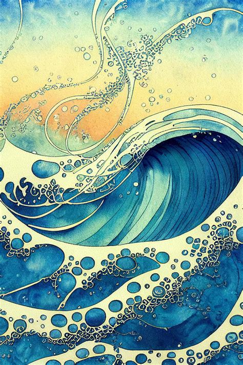 Nouveau Waves Art Print 1 Digital Art by DiginYall - Fine Art America