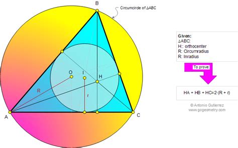 Math Education Geometry Problem 780: Acute Triangle, Sum of Inradius and Circumradius, Distances ...