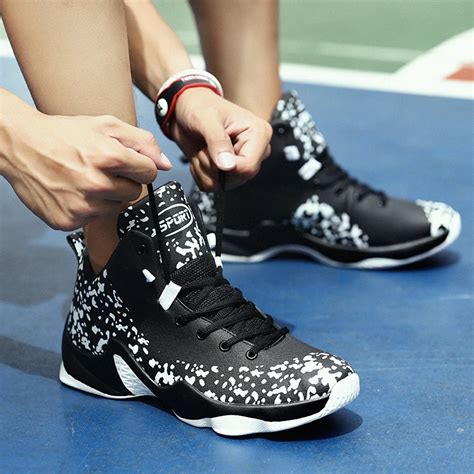 Mens Basketball Sneakers High Top Basketball Shoes For Men Black/Green ...