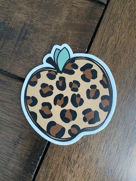 Leopard Apple Vinyl Sticker Decal - Etsy