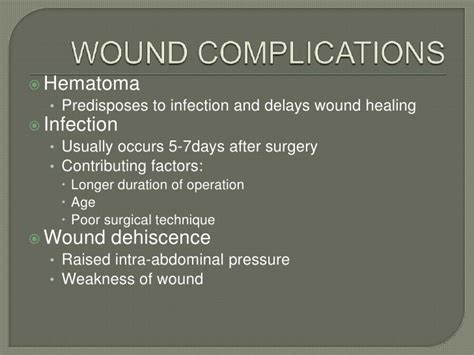 Complications of major surgery