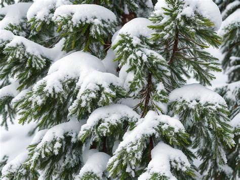 Premium AI Image | Branch of Fir Tree in Snow