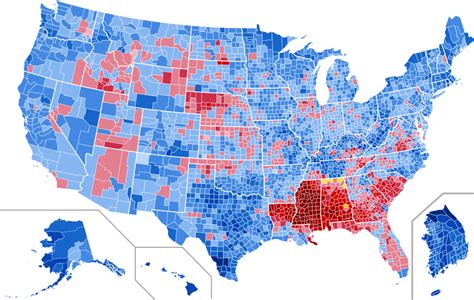 파일:1964 US presidential election results map by county.svg - 제이위키