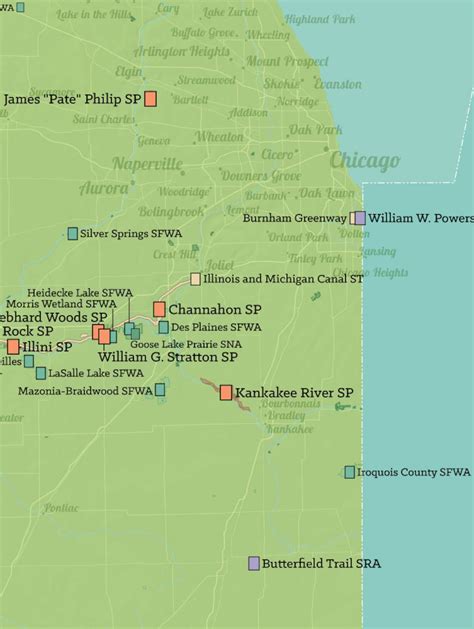 Illinois State Parks Map 18x24 Poster - Etsy