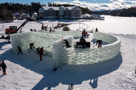 Saranac Lake Winter Carnival Ice Palace 2023 building underway. #saranaclake : r/upstate_new_york