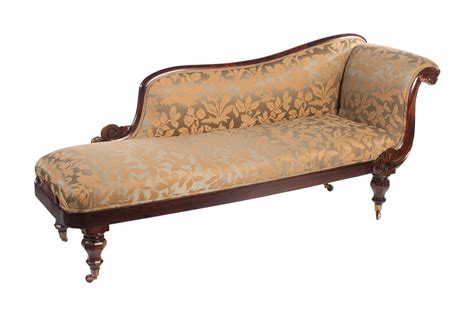 Antique Chaise Lounge in Damask Fabric | Chairish