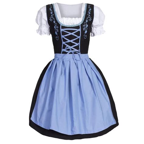 Women's Oktoberfest Costume Bavarian Beer Girl Drindl Tavern Maid Dress Female Oktoberfest ...