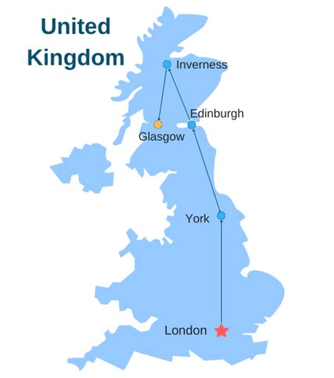 England & Scotland map | TripCompanion Tours