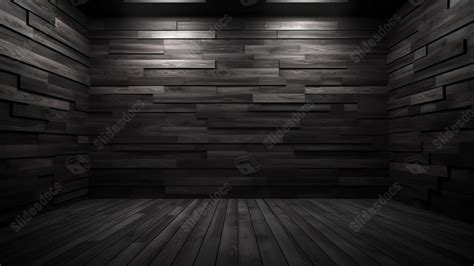 Elegant 3d Render Of Black Wood Panels As Wall And Floor Textures Powerpoint Background For Free ...