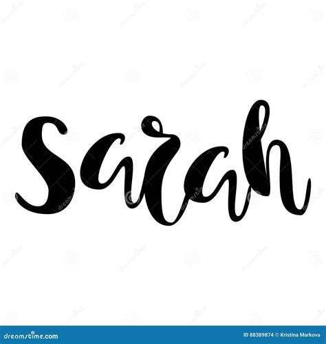 Female Name - Sarah. Lettering Design. Handwritten Typography. V Stock Vector - Illustration of ...