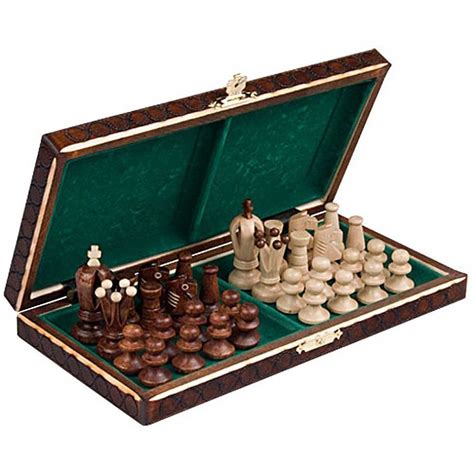 Chess Set - Royal 30 European Wooden Handmade International Chess Set - 11-3/4" x 11-3/4 ...