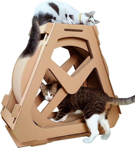 Cat Exercise Treadmill, Corrugated Cat Scratcher Ferris Wheel Roller ...