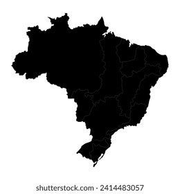 Brazil Vector Map Regions Stock Vector (Royalty Free) 2414483057 | Shutterstock