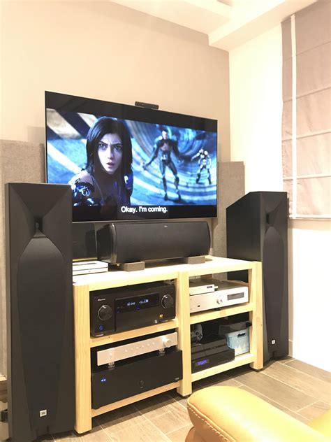 New home 7.1.4 setup finally done! 55” Lg oled, JBL Studio 5 with monster Ken Kreisl 12” sub ...