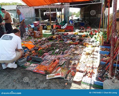 Sunny View of a Flea Market Editorial Stock Photo - Image of marketplace, outdoor: 179076483