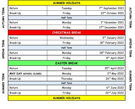 Term Dates - Gladstone Road Primary School