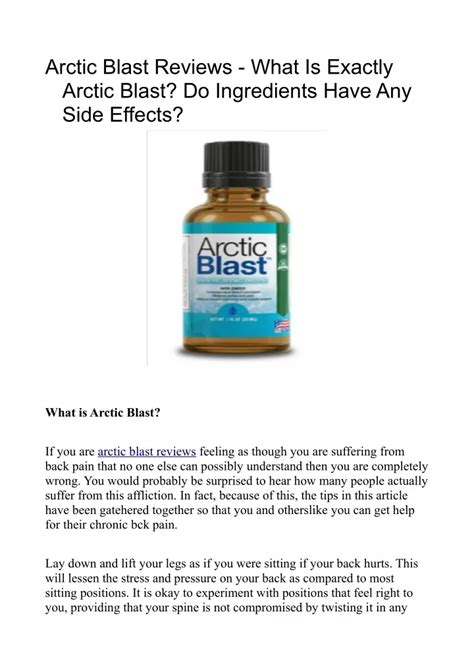 PPT - Arctic Blast Reviews - What Is Exactly Arctic Blast? Do Ingredients PowerPoint ...