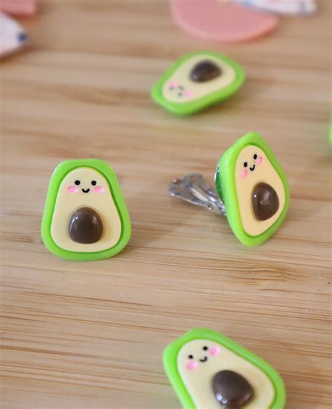 Avocado clip-on earrings for kids | Kids earrings, Clip on earrings, Cute earrings