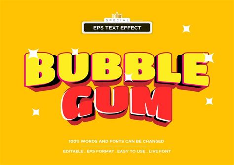 Premium Vector | Bubble gum text effect editable font and text style