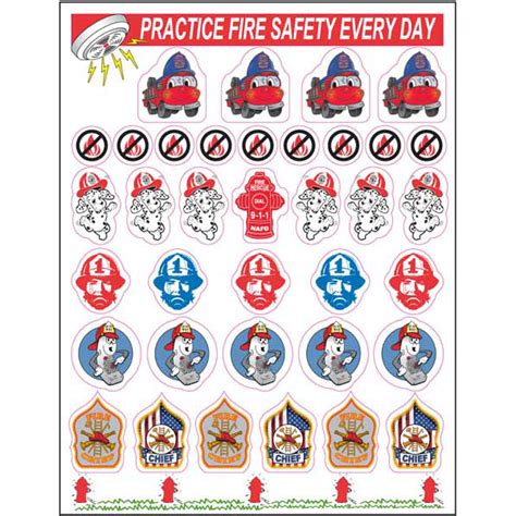 Fire Safety Mini-Sticker Sheet (Stock) - Stickers