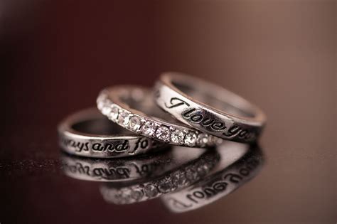 Engraved Wedding Rings with Love Messages