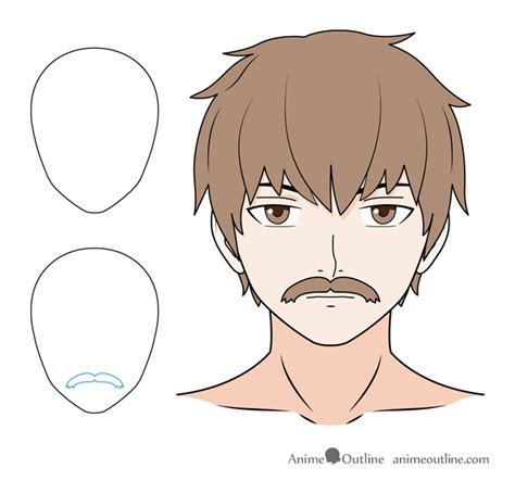 How to Draw Anime Facial Hair Beards & Mustaches - AnimeOutline