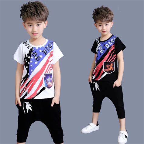 COOL Design Summer Boy Sets 2017 Clothing Set Summer Print Shirt + Short Pants Baby Boys ...