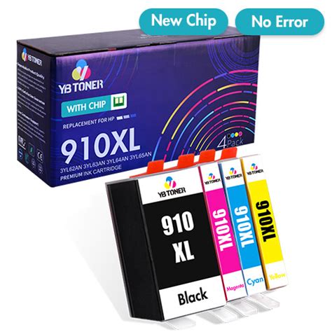 Replacement HP 910XL Ink Cartridge Combo Pack of 4