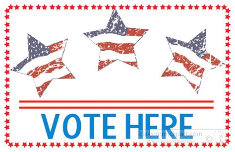 Voting : vote-here-sign-stars-clipart : Classroom Clipart