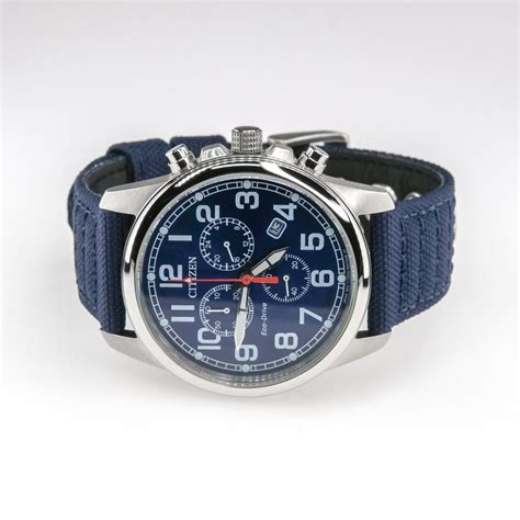 Citizen Eco-Drive Military Chronograph Nylon Strap 39mm Men's Watch At – Oaks Jewelry