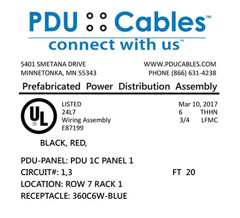 Custom Labeling of Data Center Power Distribution Cables | PDU Cables