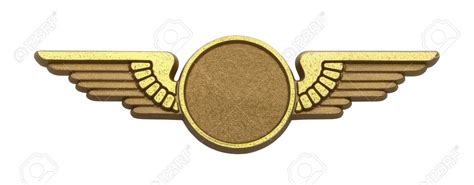 Gold Plastic Pilot Wings With Copy Space Isolated on White Background. Stock Photo - 38253083 ...