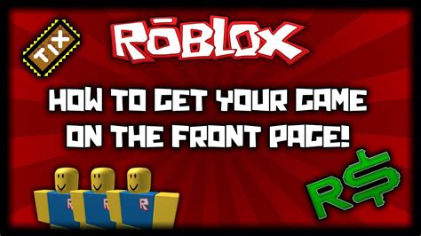 Roblox - How to Get Your Game on the Front Page (Tips and Advice) - YouTube