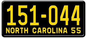 1955 NORTH CAROLINA STATE LICENSE PLATE - EMBOSSED WITH YOUR CUSTOM NUMBER