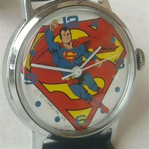 Vintage Timex Superman character watch wind up 1976 DC Comics runs ...