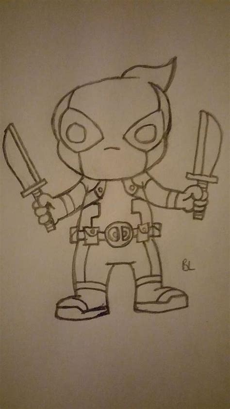 Chibi Deadpool Drawing by Bobby Linnane - Fine Art America