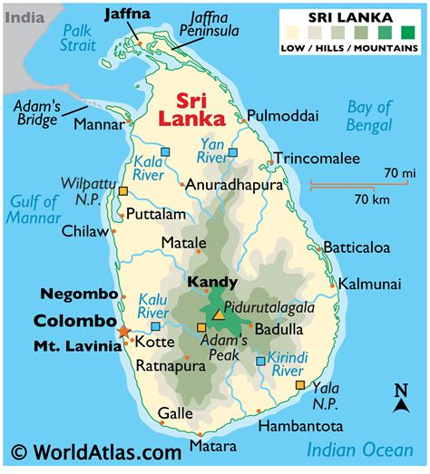 Sri Lanka Large Color Map