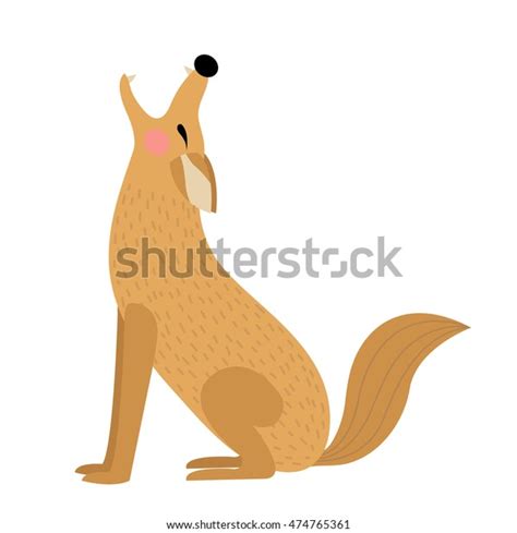 Howling Coyote Animal Cartoon Character Isolated Stock Vector (Royalty ...