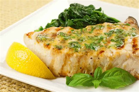 Grilled Swordfish with Lemon-Basil Butter